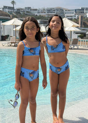 Top Vichayito Niñas Mariposa Amazónica reversible a azul claro