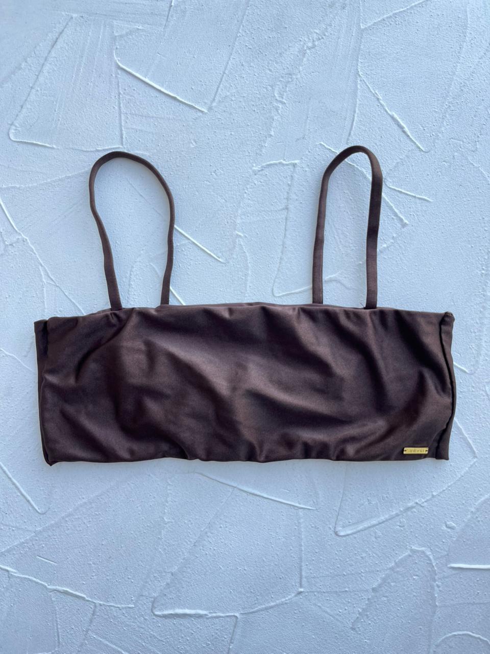 Top Waikiki Marrón satinado reversible a mate